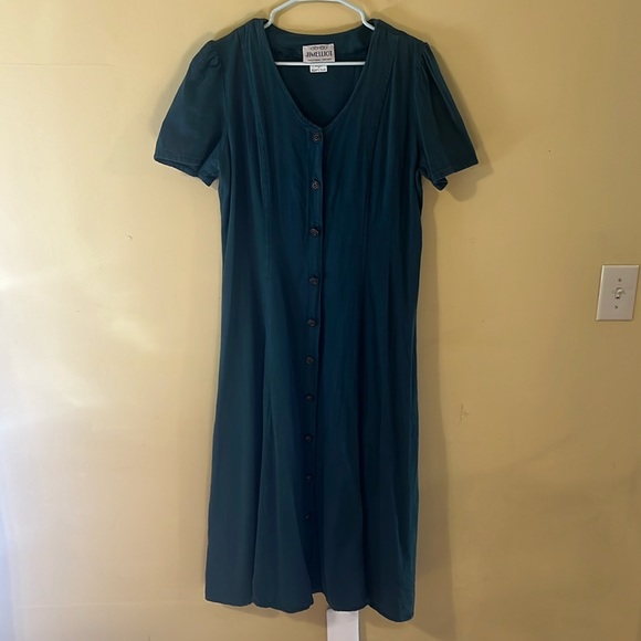 Anthropologie Dresses & Skirts - Vintage Jim Ellis Teal Buttondown Lace-up Back Dress